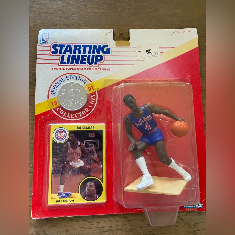 Staring Lineup Special Edition 1991 Joe Dumars card and figurine.